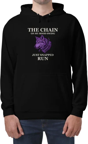 The Chain — Black hoodie front supplier mockup